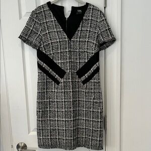 Karl Lagerfeld Monochrome Tweed Mini Dress